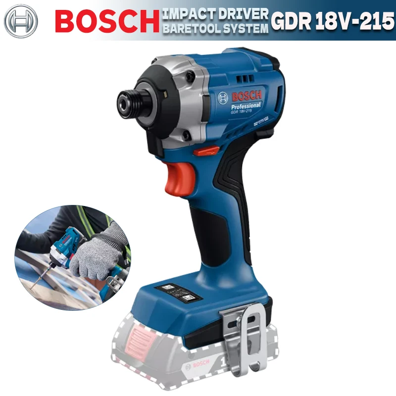 

Аккумуляторный ударный шуруповерт BOSCH GDR 18V-215 Professional, 215 Нм, бесщеточный, с внутренним шестигранником 1/4 дюйма, электроинструмент GDR18V-215