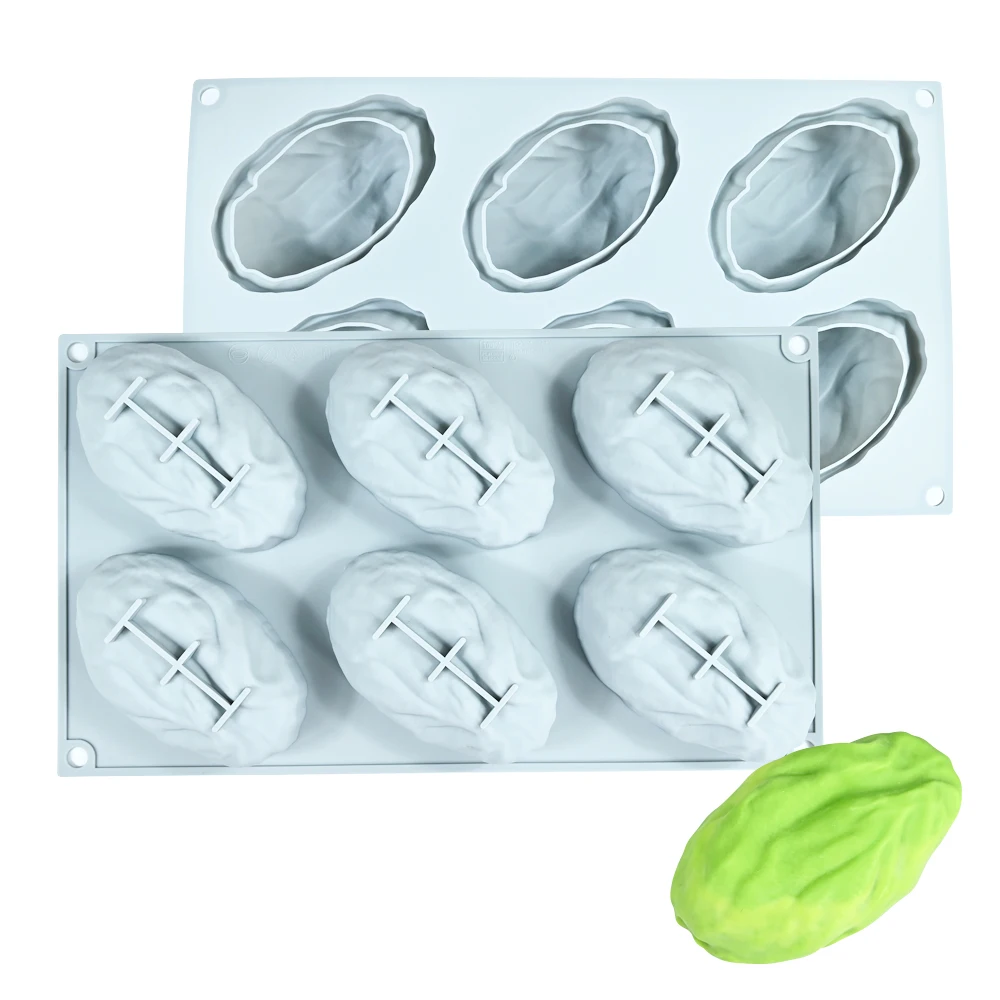 Molde de silicona 3D con forma de almendra, pistacho, nuez pecana, grano de café para chocolate, helado, mousse, pastel, dulces, herramienta de repostería DIY, forma de frutos secos, postre