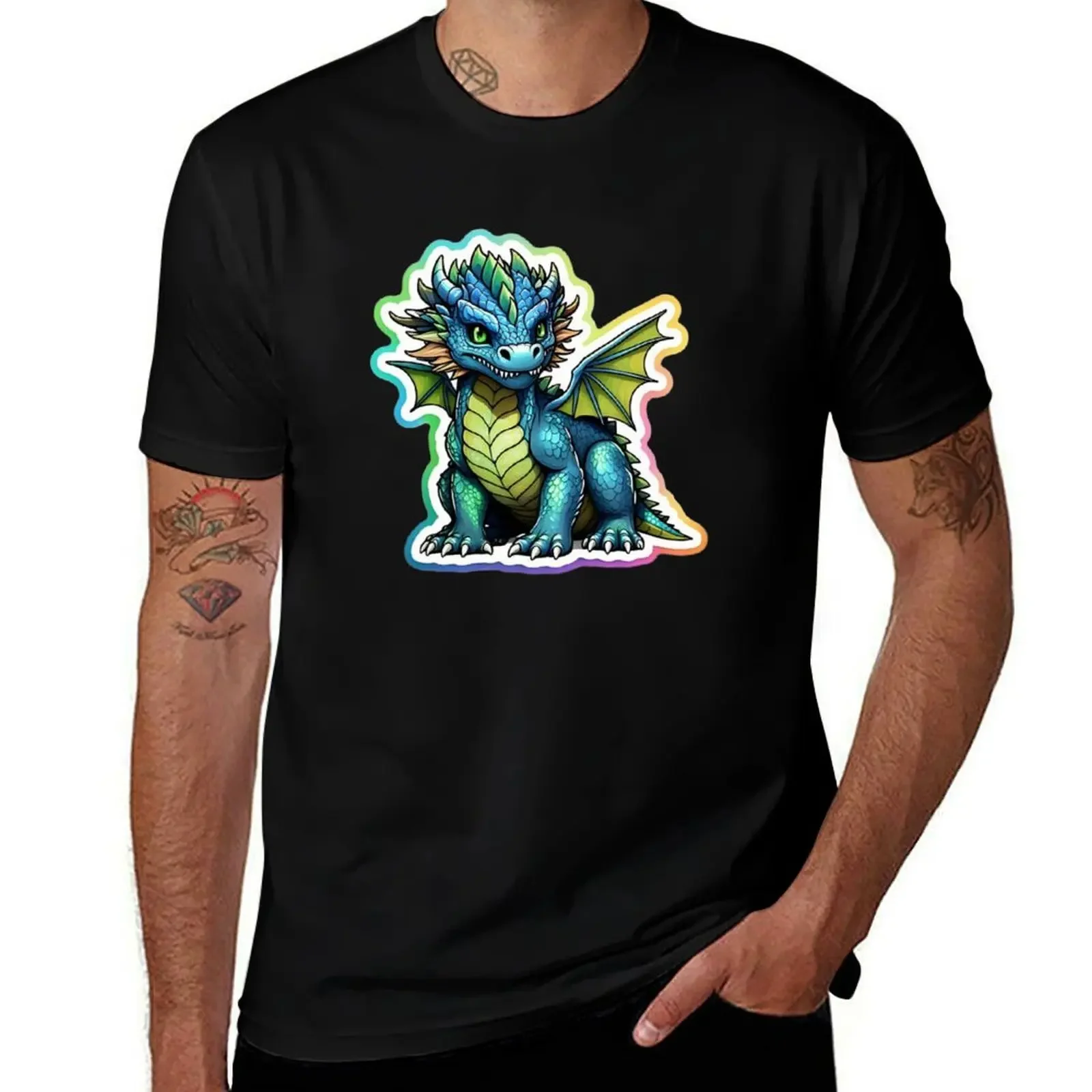 

Emerald Flame Hatchling T-Shirt rapper graphic tees Anime t-shirt korean fashion men clothes