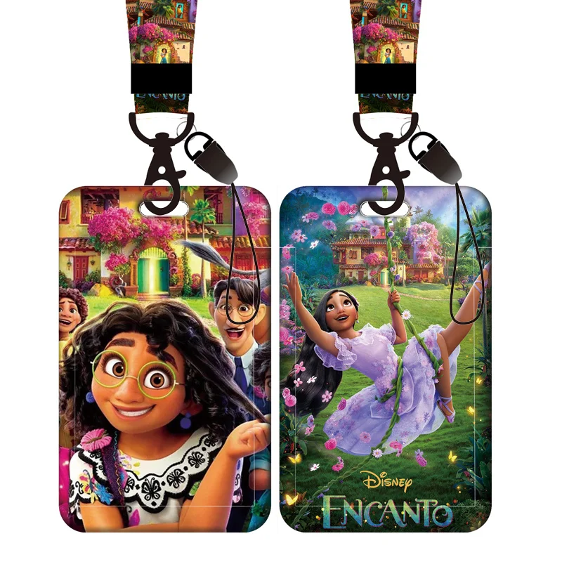 Disney Encanto Lanyard for Key ID Credit Card Cover Pass Mobile Phone Charm Neck Straps Badge Holder Scaleable clip Accessories