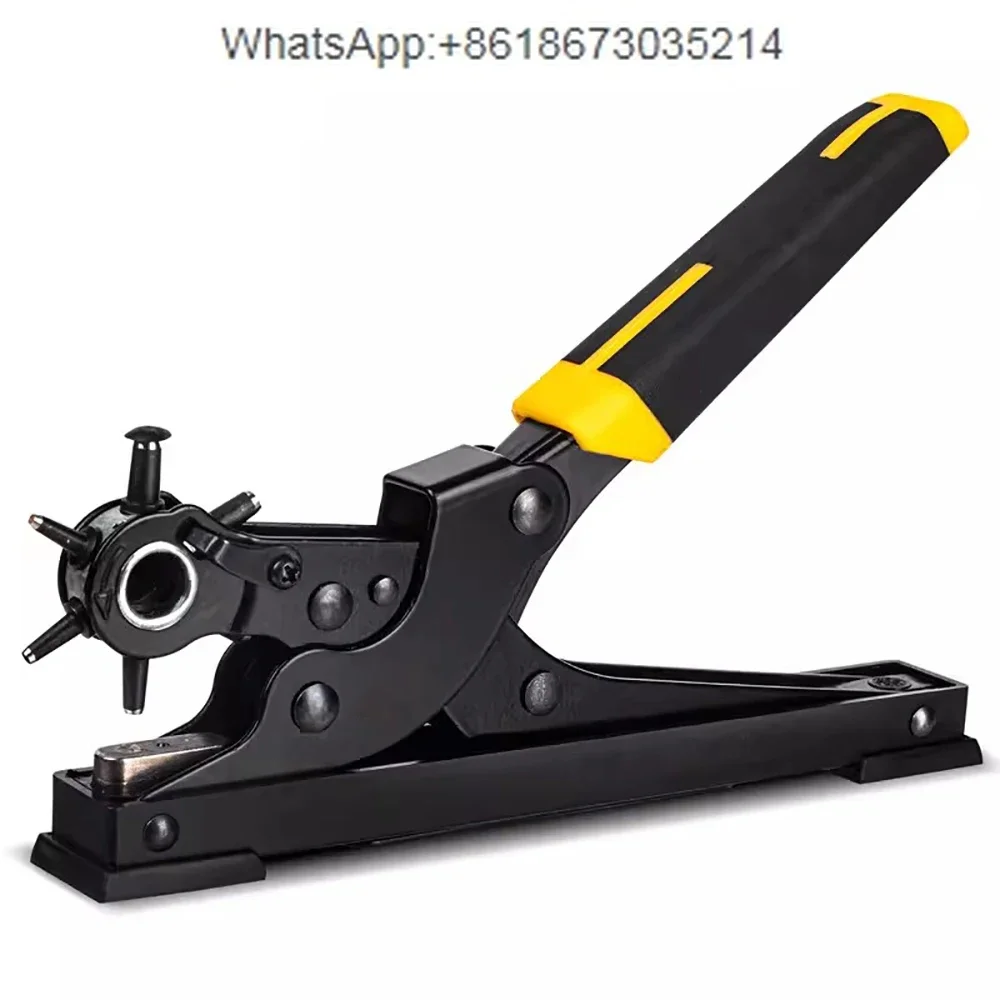 가죽 구멍 펀처 헤비 듀티 회전 펀치 플라이어 DIY Leathercraft 펀칭 도구 시계 밴드 스트랩 개 목걸이 안장