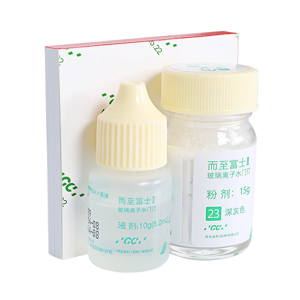 Gc Fuji Cem2 Dental Glass Cement Ionomer Filling Material Gc Fuji 2 Permanent Teeth Restoration Powder Cord Build Up Dentistry