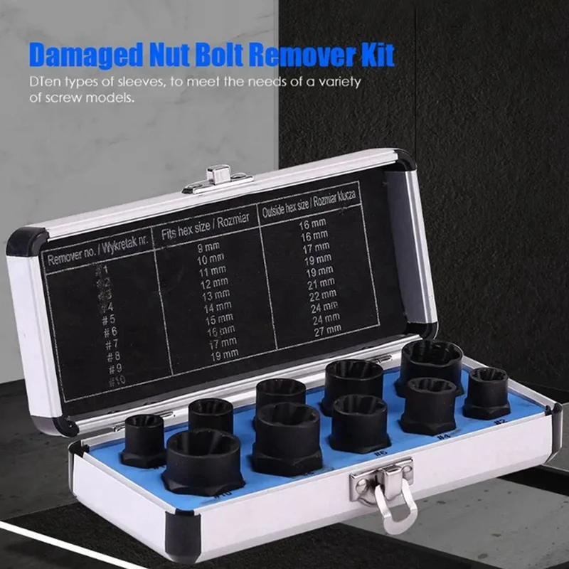 Nut Extractor Set Broken Screw Nut Removal Tool Set Broken Nut Extractor Set Machine Repair Combination Tool Set