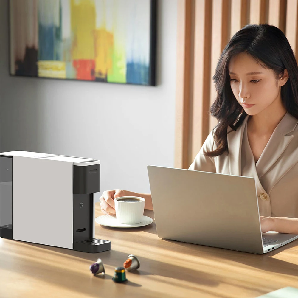 Xiaomi Mijia 2024เครื่องชงกาแฟแบบแคปซูล, เครื่องชงกาแฟ S1301กาแฟเอสเพรสโซ่คาเฟ่เครื่องเตรียมอาหาร20BAR ป้องกันการปิดเครื่องอัตโนมัติ