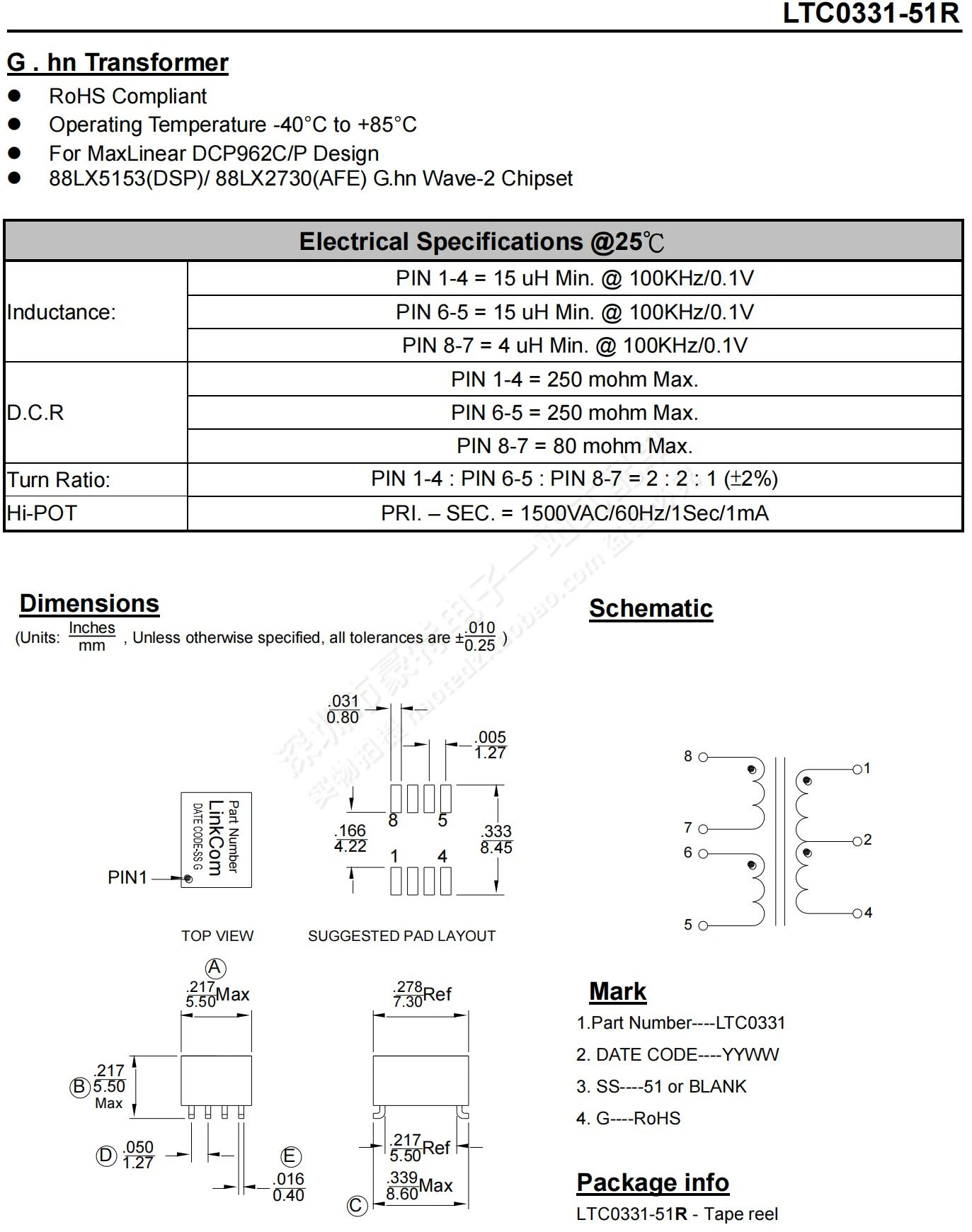 10PCs/signal d'impulsion mort élevé importé micro de LTC0331-51R ylique sanglant 2:2:1 de correction