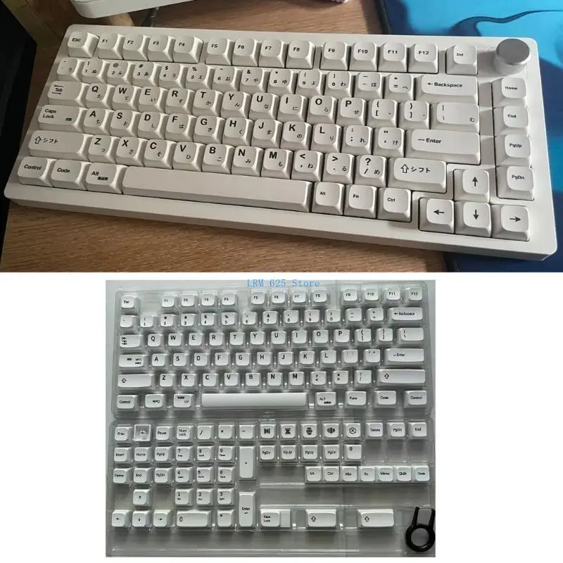 41qa 135pcs Minimalistische witte keycaps XDA Hoogte PBT Sublimations KeyCap Set