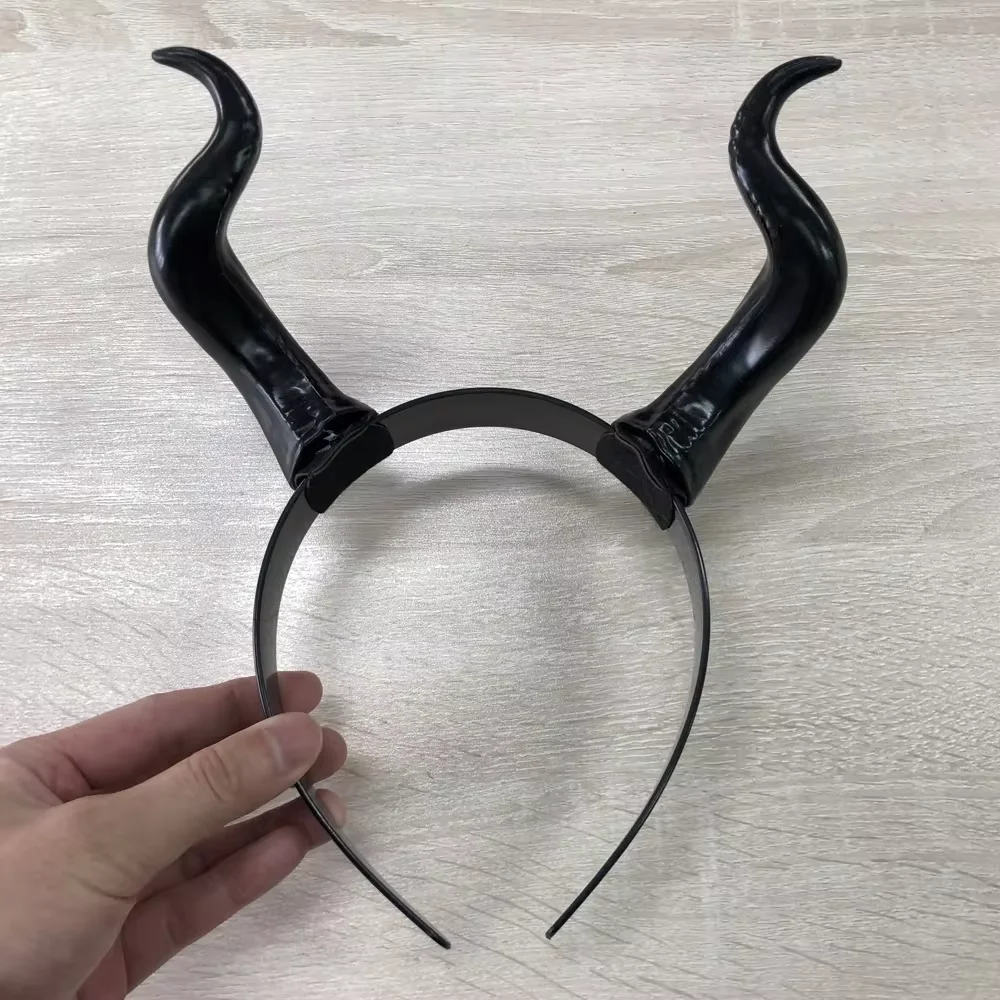 Role Playing Animal Antelope Demon Headpiece Christmas Halloween Costume Accessories Black Queen Witch Demon Horn Headpiece