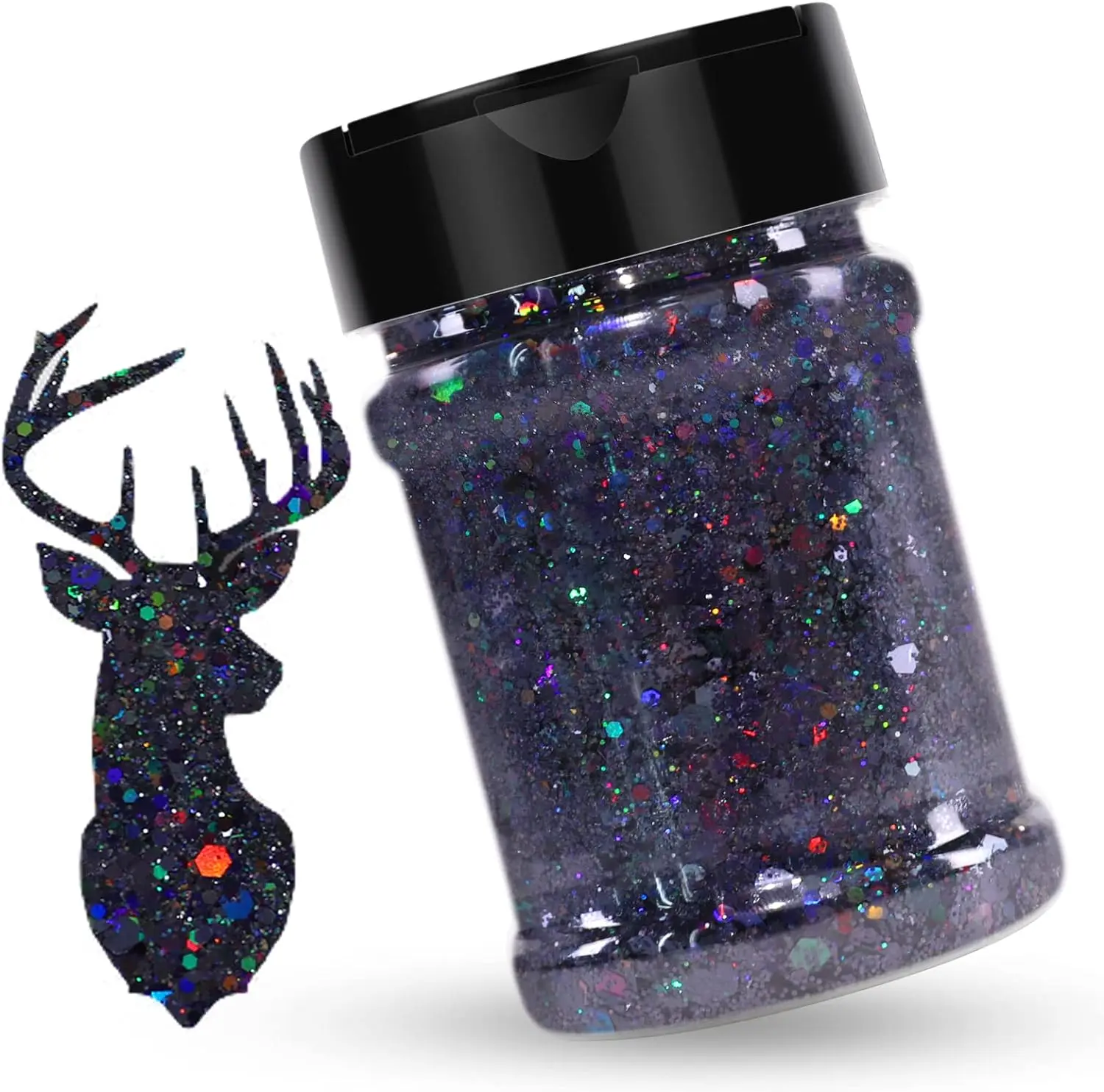 HTVRONT 100g/3.53oz Holographic Fine Glitter Powder for Resin Non-Toxic Fine Glitter for Nails Resin Candle Making Crafts Decor