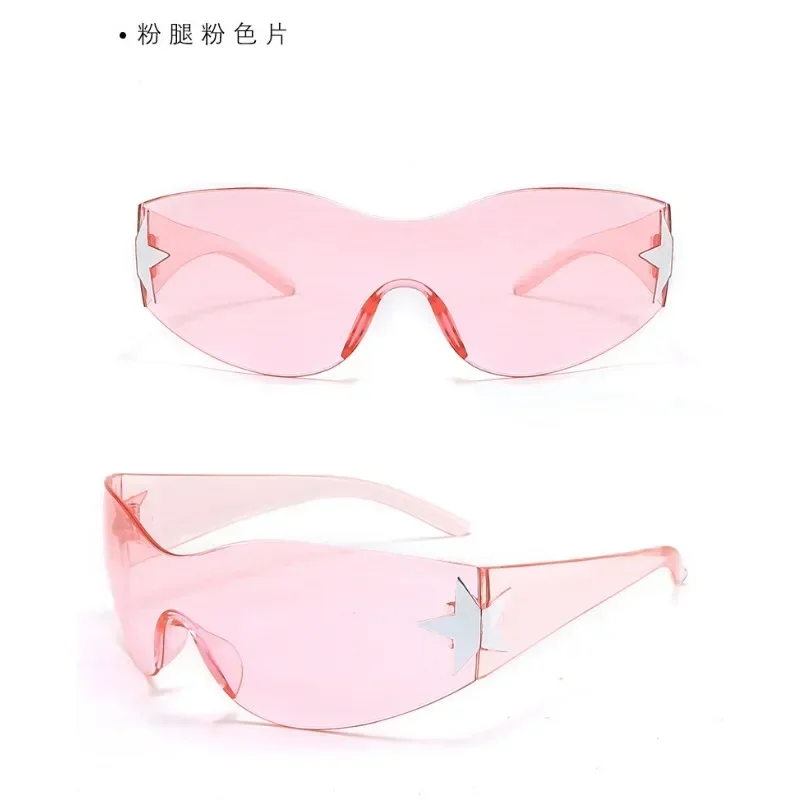 Autumn New One-piece Sunglasses Wrapped Sexual Integrated Glasses Personality Five-pointed Star Sunglasses Female