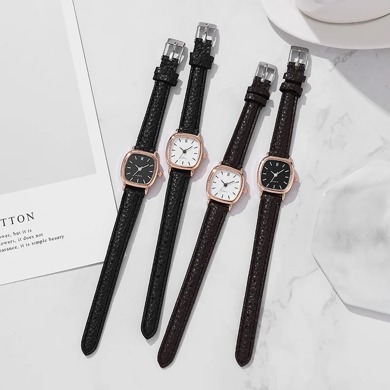 

Модные повседневные часы-браслет, женские простые винтажные часы для женщин, наручные часы с циферблатом, наручные часы с кожаным ремешком, корейские 50%