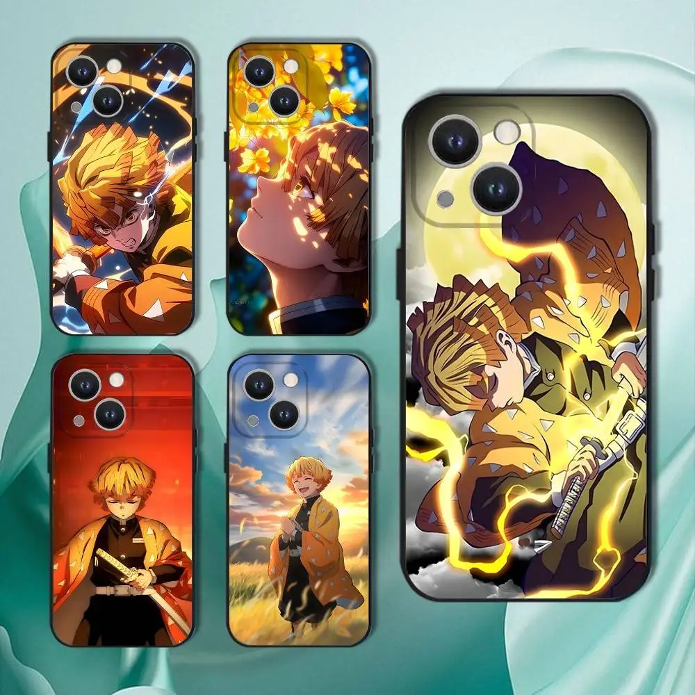 

Anime Z-Zenitsu A-Agatsuma Phone Case For iPhone 17,16,15,14,13,12,11,Pro,XS,Max,XR,Plus,E,SE4,Mini Black Soft Cover