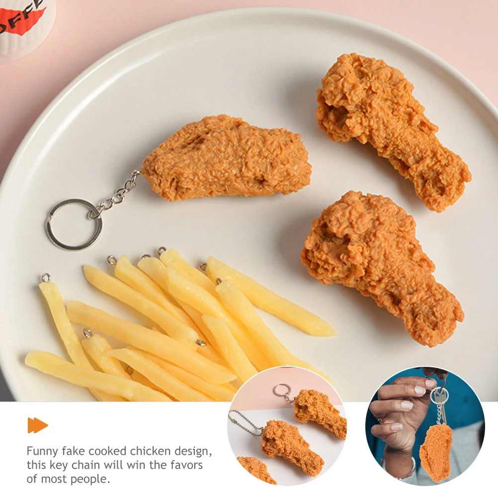 Decorative Food Pendant Chicken Leg Imitation Keychain Small Pendants Kids Wallet