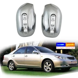 For Toyota Camry 2002 2003 2004 2005 2pcs New Car ABS Chrome Rearview Accessories Plated Trim Door Mirror Cover With LED Light