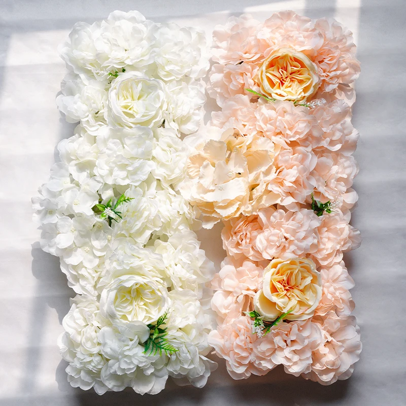 White Artificial Silk Flower Wedding Aech Decoration Flower Wall Road Guide Outdoor Wedding Arch Fake Flower Home Deco