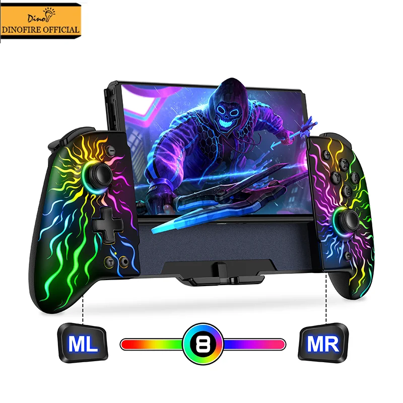 وحدة تحكم DinoFire لجهاز نينتندو سويتش/OLED Gamepads 6-Axis Gyro Design قبضة محمولة محرك مزدوج الاهتزاز Gamepad #1