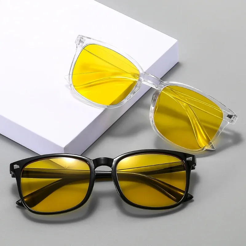 Nouvelles lunettes de vision nocturne noires de marque, lunettes de soleil pour hommes, lunettes de sport d'extérieur, lunettes de vision diurne et nocturne pour conducteur, lunettes de protection