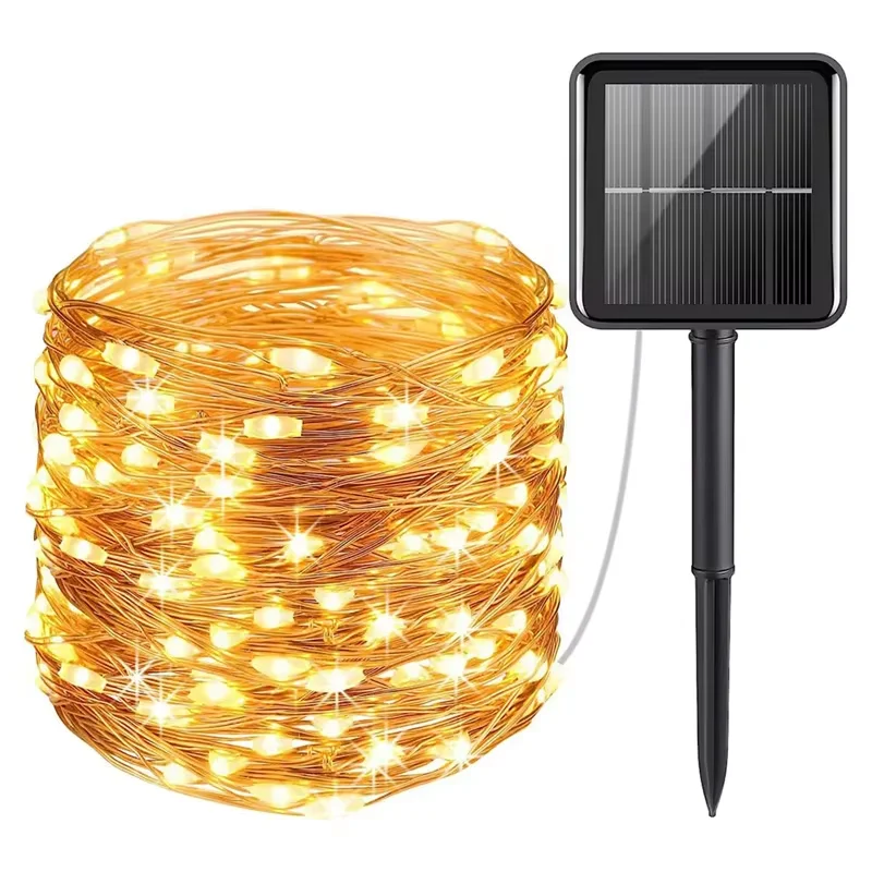 1PC Warm Solar String Lights Outdoor Waterproof 8 Modes LED Twinkle Lights Garden Yard Tree Wedding,Solar Fairy Lights ﻿