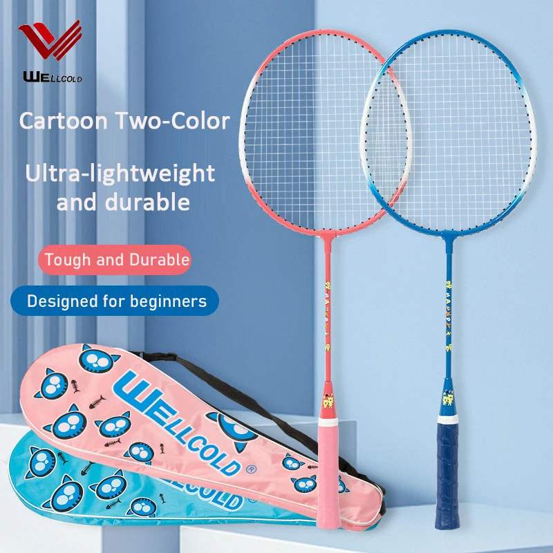 conjunto-de-raquete-de-badminton-infantil-antiderrapante-duravel-profissional-liga-de-ferro-entretenimento-esportes-ao-ar-livre