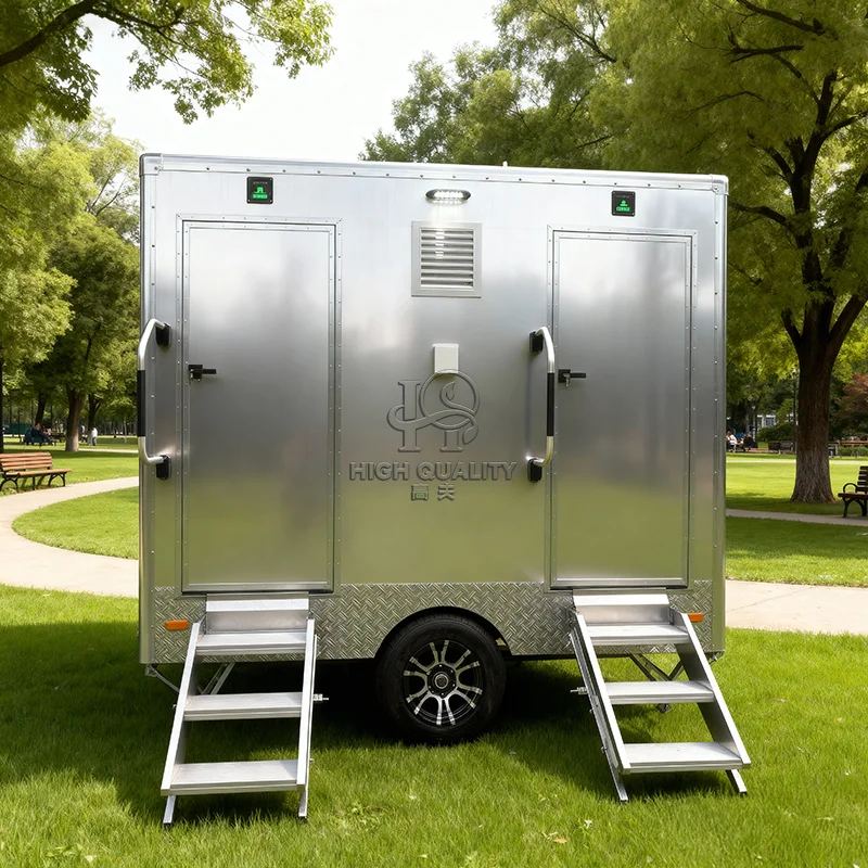 Luxury Restroom Toilets and Shower Outdoor Bathroom Trailer Toilet Mobile Portable Toilet Trailer with Baby Diaper Changing