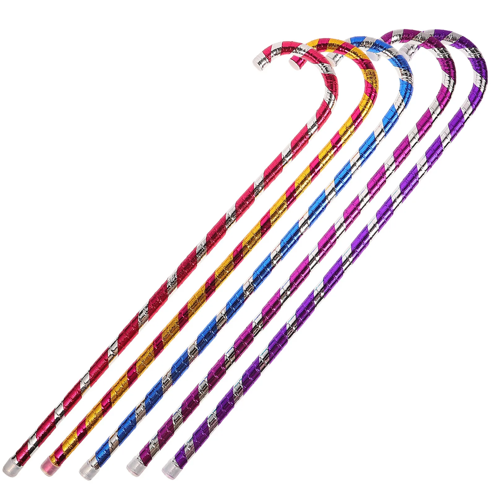 

5Pcs Jazz Dance Crutch Unique Walking Stick Stage Performance Props Decorative Cane for Belly Dance Shows Costume Party