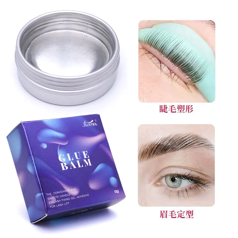 12g Solid Lashes Lift Glue Transparent Fixing Adhesive Non-irritating Fragrant Eyebrow Shaping Lifting Eyelash Balm Ironing Tool