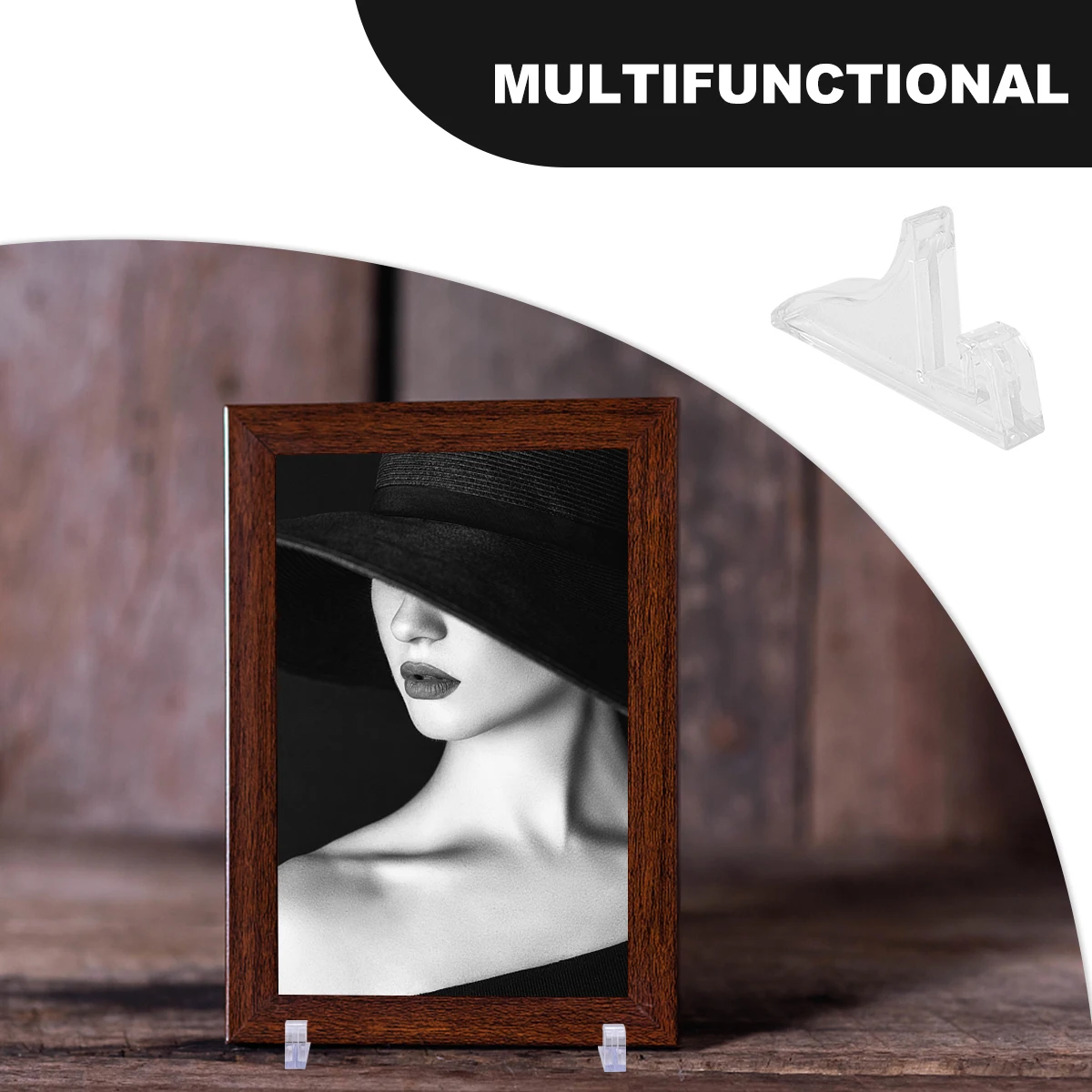 

12 PCS Transparent Stand Base Painting Display Tray Rack Photo Frame Certificate Medal Holder Desktop Slot Bracket Acrylic