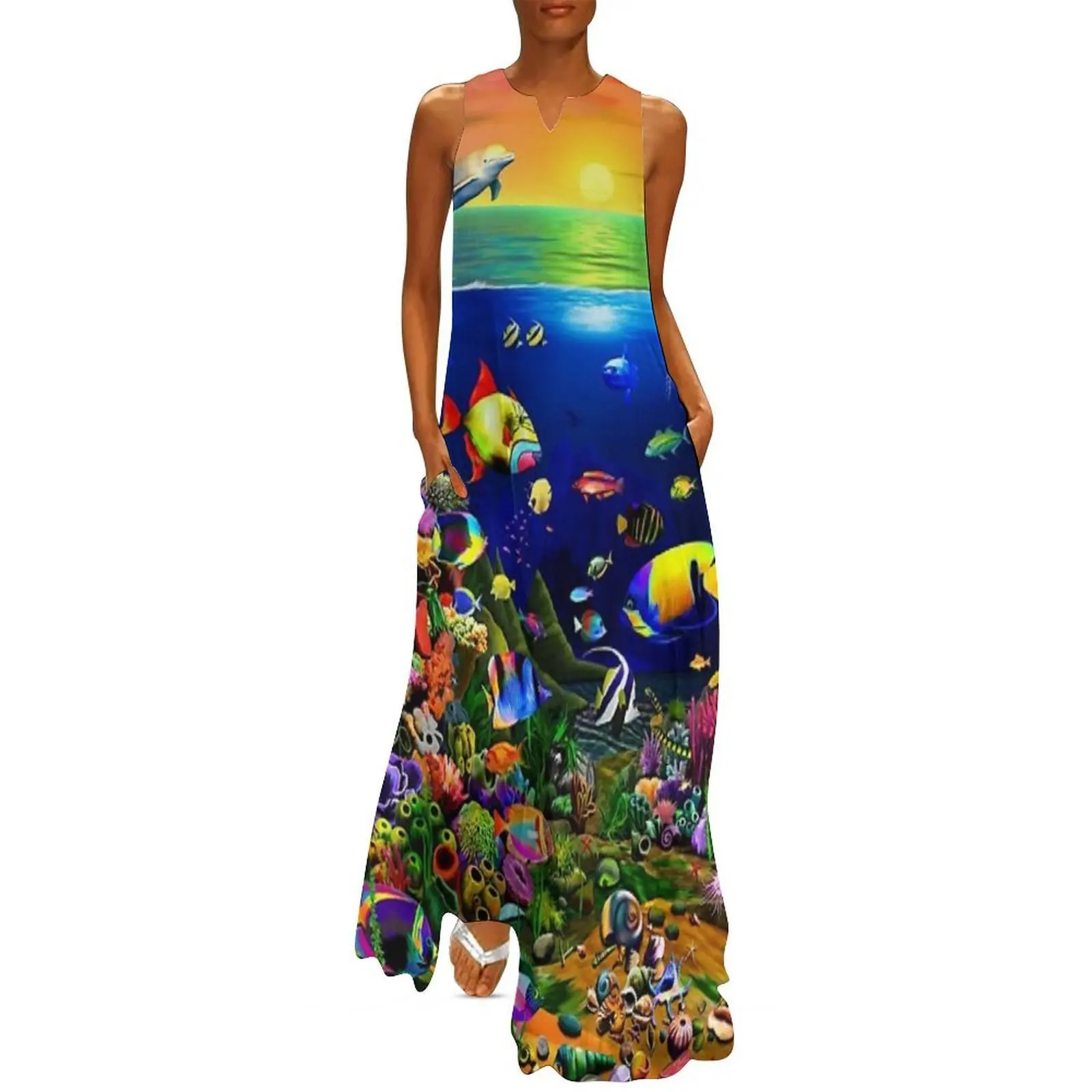 

Island Coral Reef Long Dress clothing women summer 2025 elegant women's dresses for wedding luxury woman evening dress