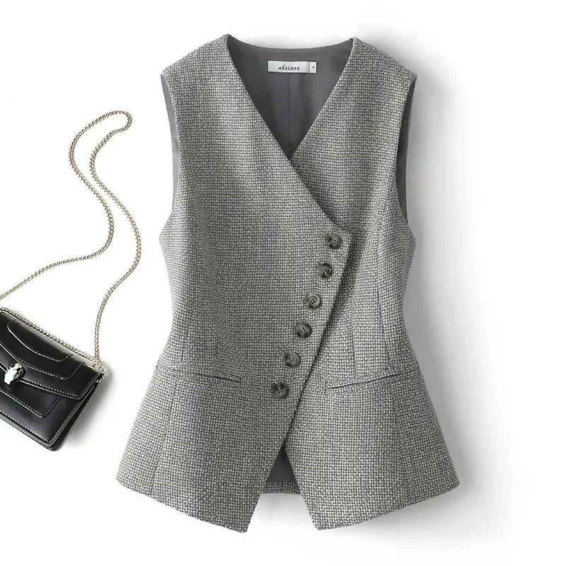 High-end Vest Women's Short 2025 Spring and Autumn New Top Vest Sleeveless Temperament Vest