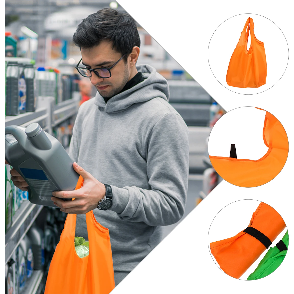 

Foldable Shopping Tote Large Capacity 25KG Oxford Cloth Reusable Machine Washable Grocery Storage Bag Foldable Bag
