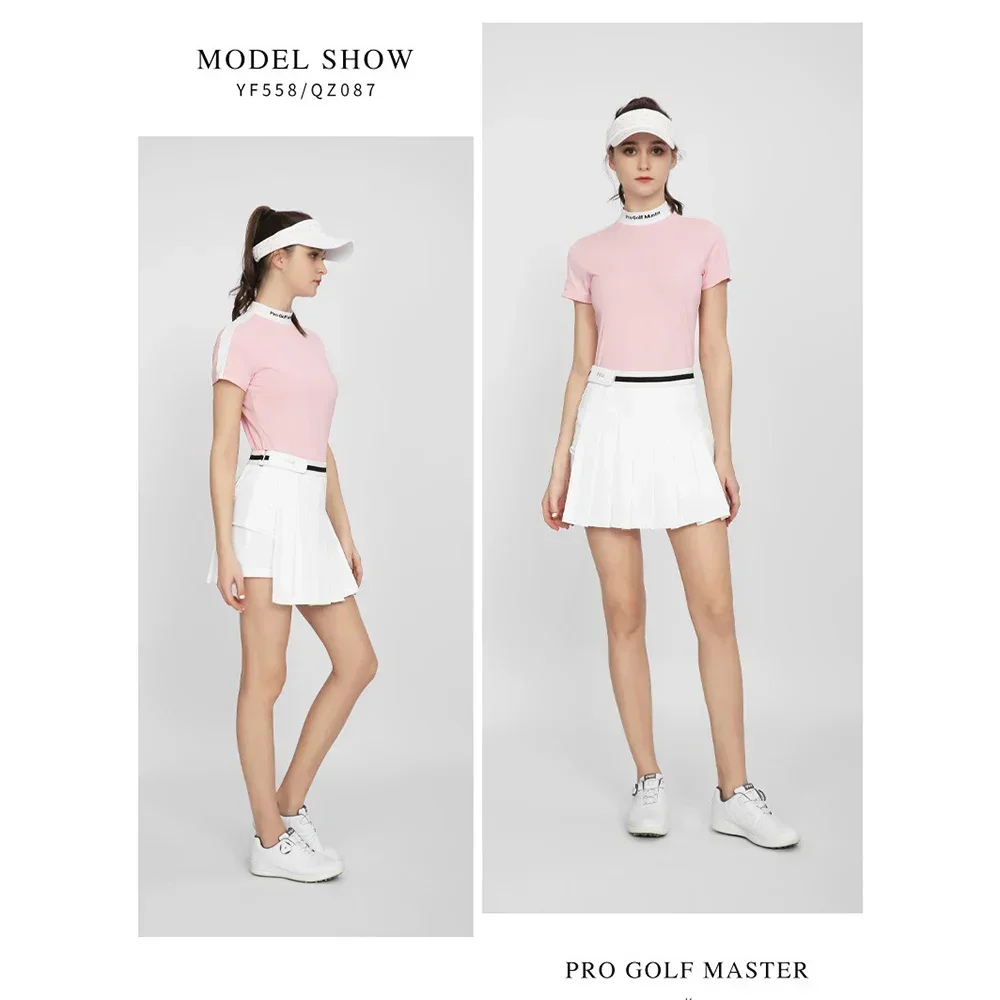 PGM Hot Sale Golf Women T-Shirt Sport Leisure Summer Short Sleeve Lady Clothing Elasticity Quick Dry Breathable Cool sportswear