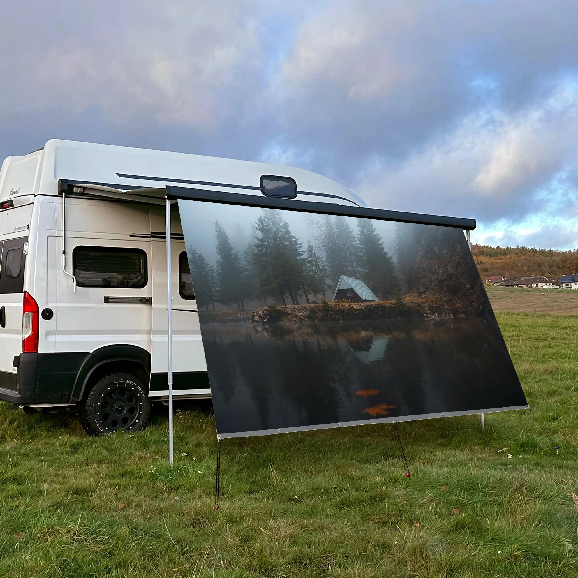 Weather-resistant Canopy Tent Durable RV Awning Sun Shade Custom Pattern Lightweight Camping Tarp For Hiking Party
