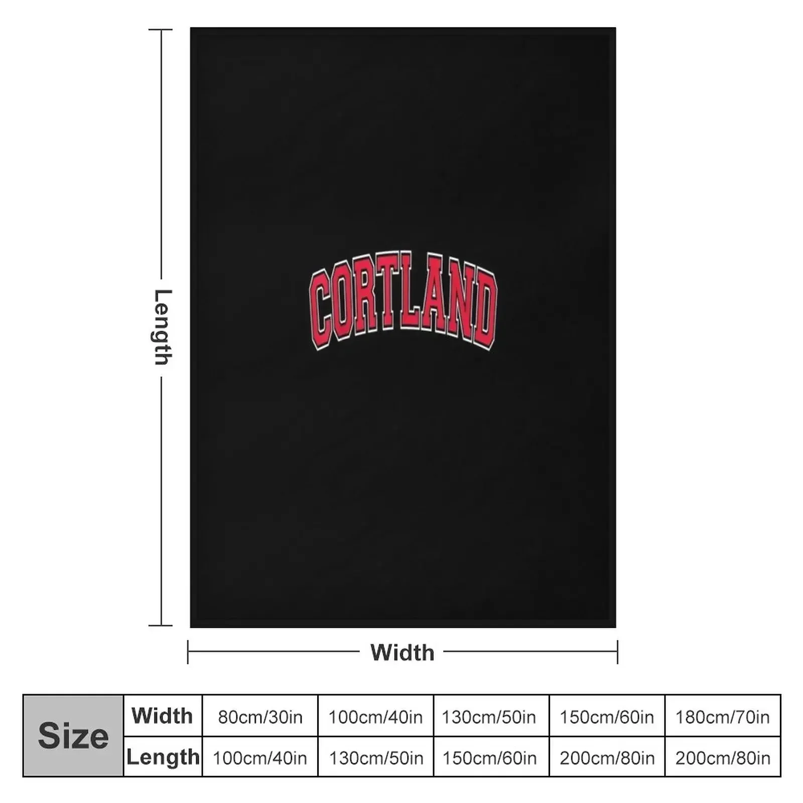 Cortland NY New York Varsitytyle Red Text Throw Blanket halloween Hair Blankets For Bed Cute Plaid Blankets