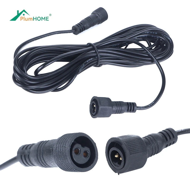 Spike Lights 2pin 5m For Solar Spotlights Waterproof Cord Extension Cable Wear Resistant Portable Low Frequency Universal