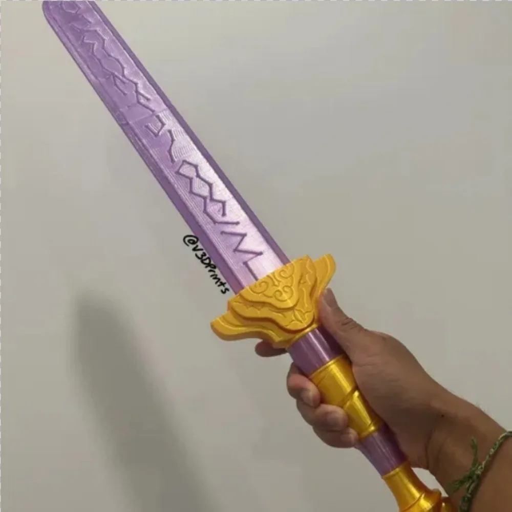 

Rumi Cosplay Sword Demons Hunter KPop Demon Hunter Light Purple Scalable Swords Knife Ornament for Girls Group Props Accessories