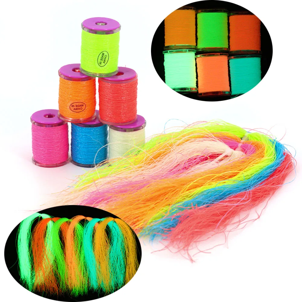 Zwei Verschiedene Packungen Leuchtendes Glitzermaterial für Jig-Köder, Sabiki-Rigs, Assist-Haken, Streamer, Midge, Nymphenkörper, Flügel, Beine und Schwänze