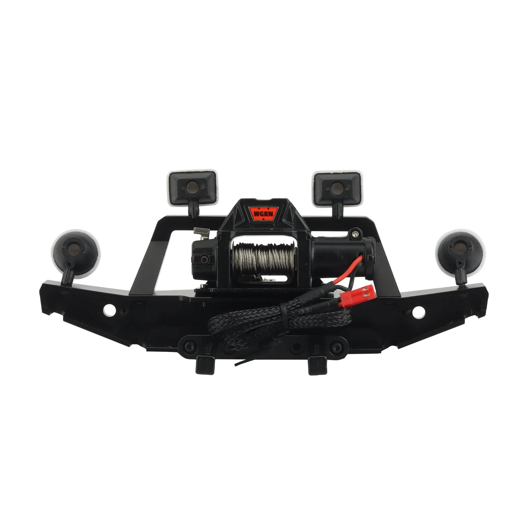WOWFU-Metal Front Bumper With 3CH Winch Led Light For 1/10 RC Crawler Axial SCX10 90046 SCX10 III TRAXXAS TRX4 Upgrade Parts