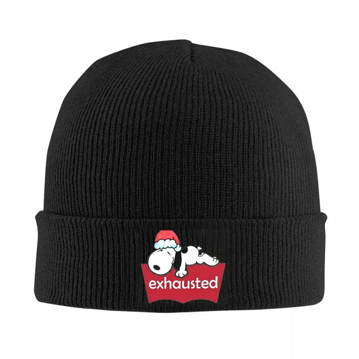 Snoopy Exhausted Bonnet Hats Beanie Hats Printed Knitted Hat Winter Funny Men Women Outdoor Thermal Elastic Cap