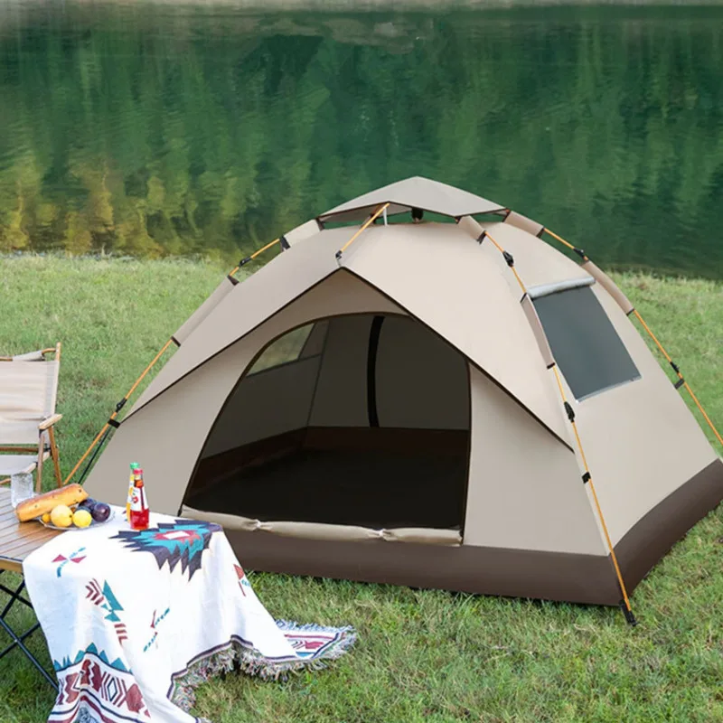 3-4 Person Automatic Camping Tent Waterproof Anti-UV Tent Outdoor One-touch Tent Spacious Beach Tents Travel Backpacking Hiking