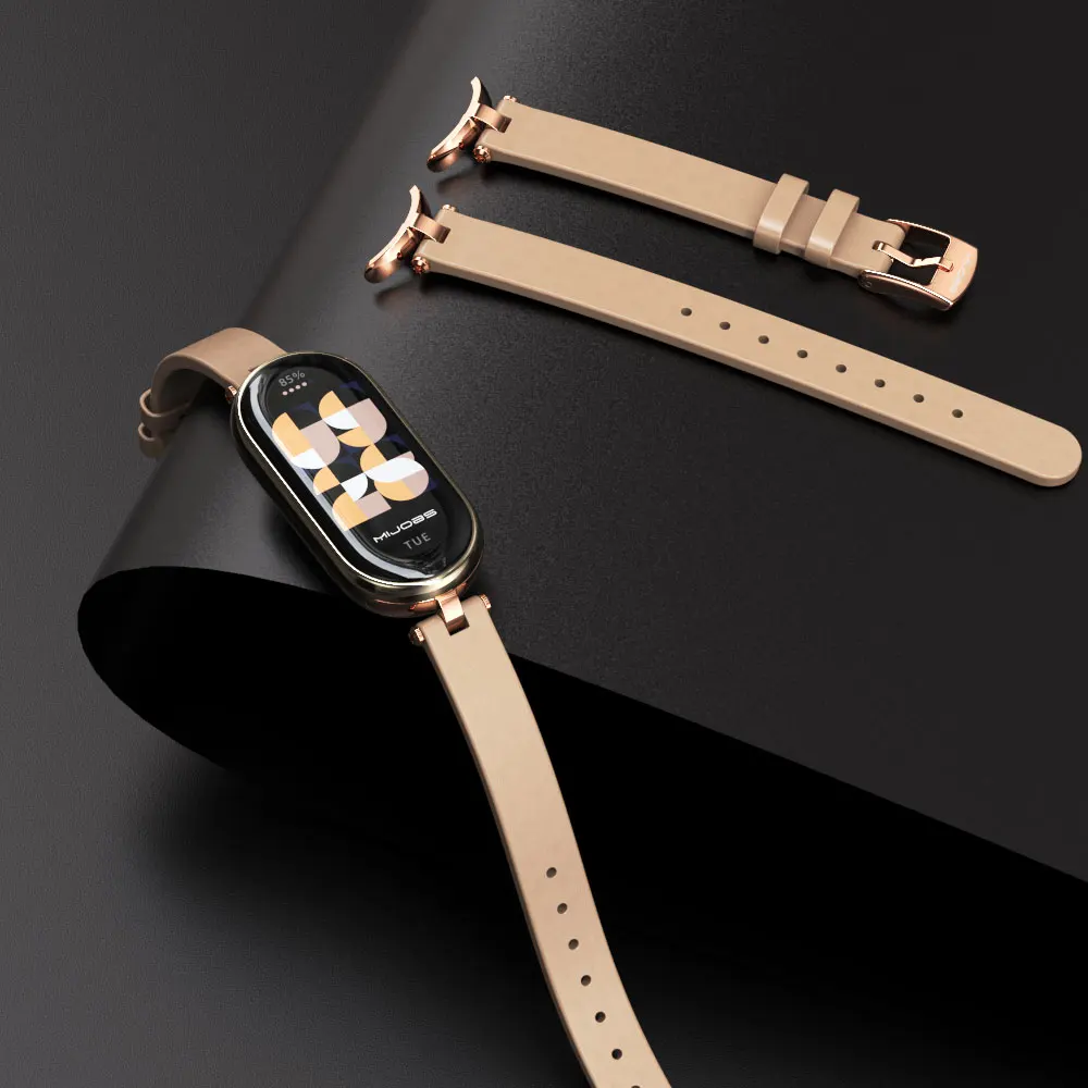 Armband für Mi Band 10 9 8 7 6 5 Damen-Uhrenarmband für Mi Band 9 Lederarmband für Mi Band 8 Uhrenarmband