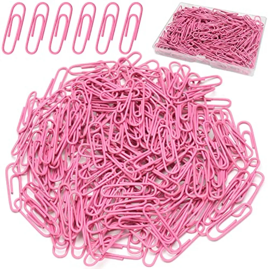 

Paper Clips, 200pcs Medium Size 1.3 inch Colored Paper Clip, Durable and Rustproof Coated Paper Clips, Great for Office, School