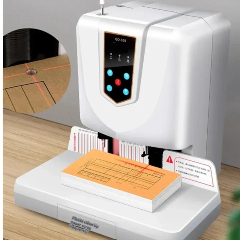 

220v Electric GD658 Automatic Document Binding Machine File Accounting 6cm Bill Punching Machine Hot Melt Hose Assembly Office