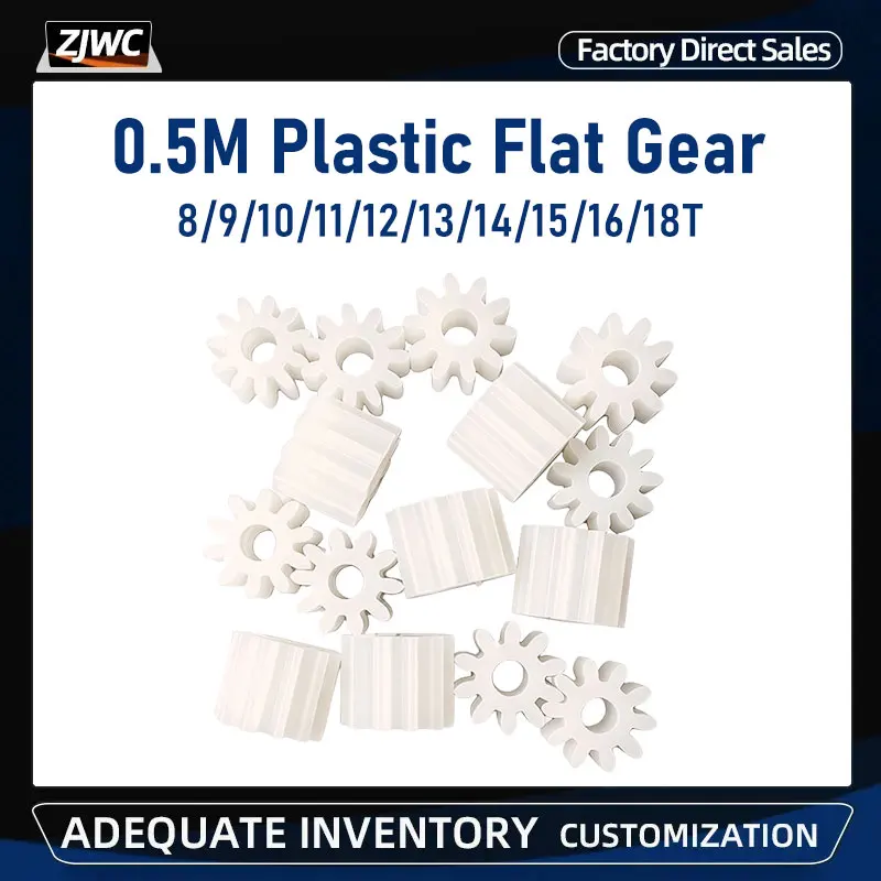 0.5 Mod 8/9/10/11/12/13/14/15/16/18 Teeth Gear Motor Gears Plastic Pinion Hole 0.8/1/1.5/2/2.5/3mm