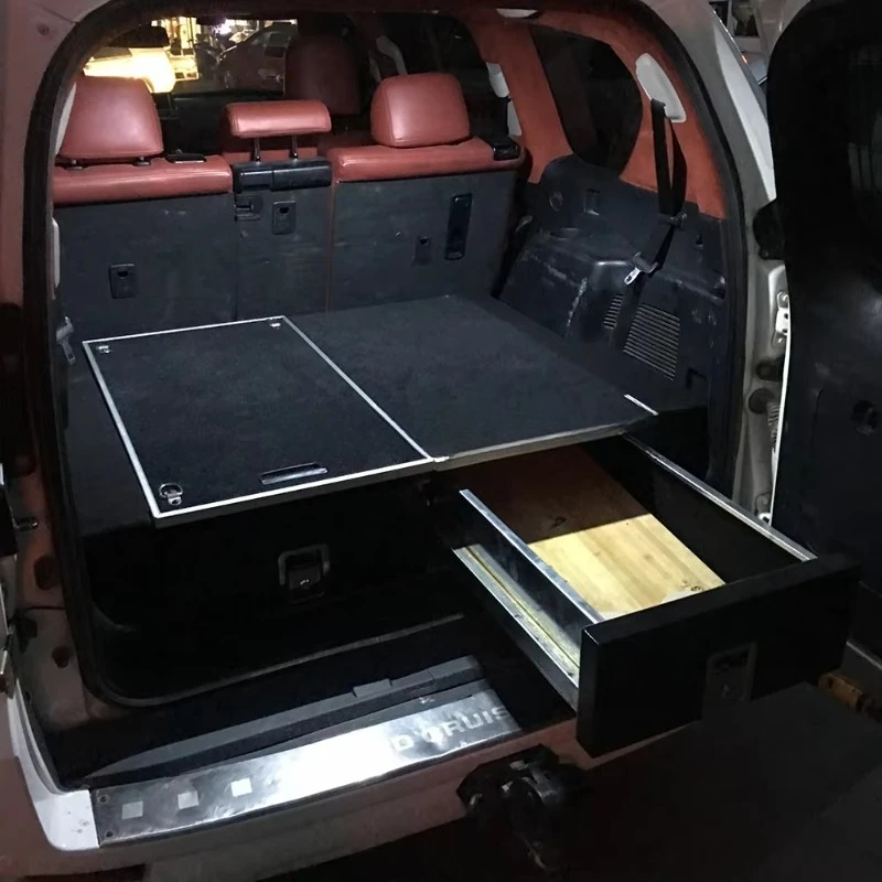 Best Back Custom Slide Out Large Space Rear Bed Storage Double Drawer System