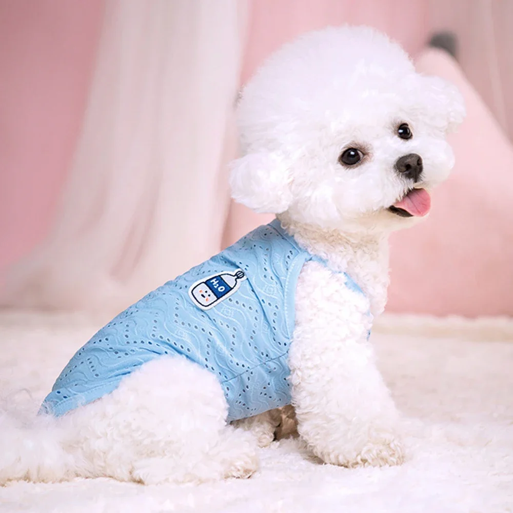 

Summer Puppy Dog Cat Camisole Vest Cute Mesh Pet Clothes for Small Dogs Poodle Maltese Shirts Mascotas Apparels Ropa Para Perros