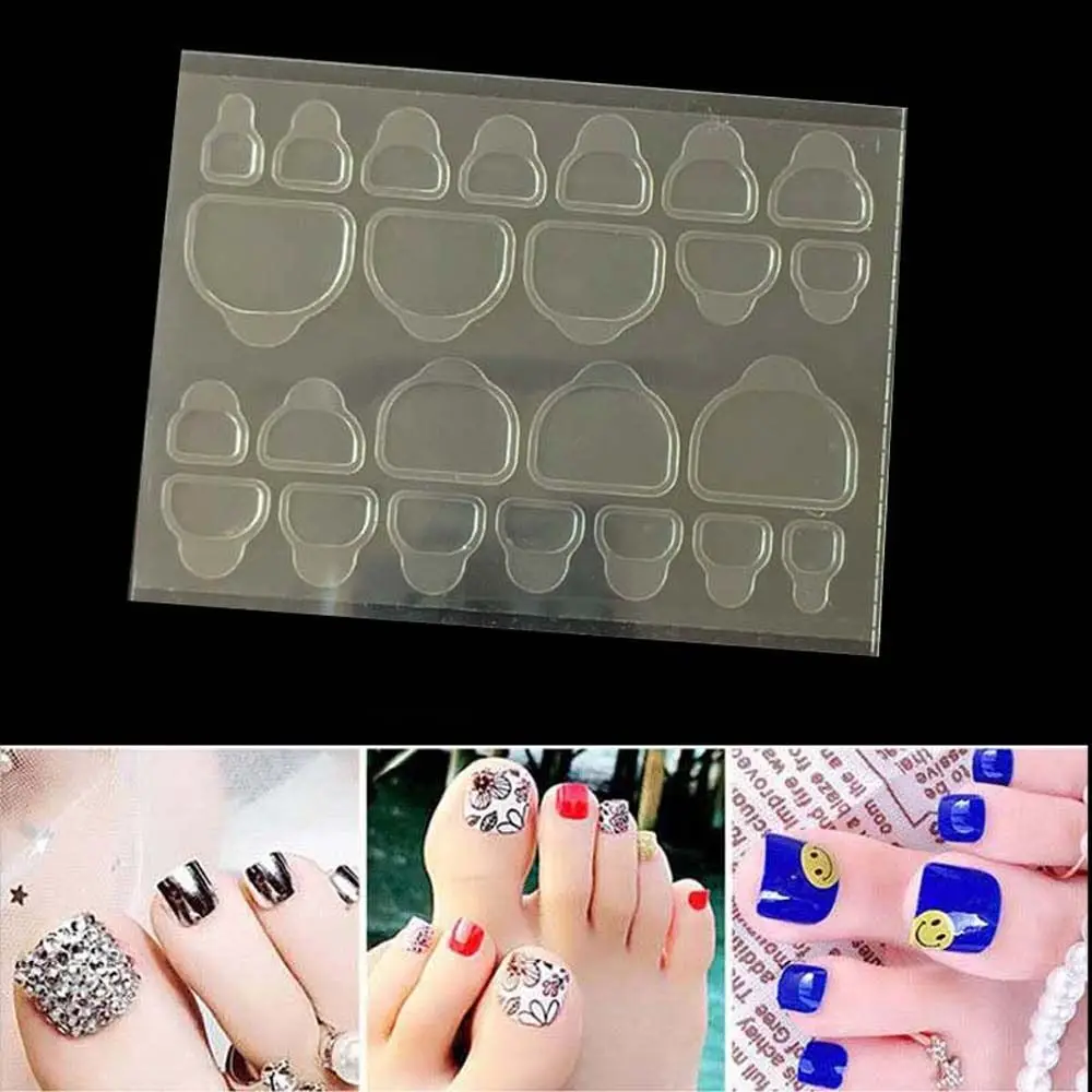 Women For Press On Nails Transparent Toes Nail Art Double-Sided Tapes Fake Nail Tips Toenails Jelly Tape False Nail Stickers