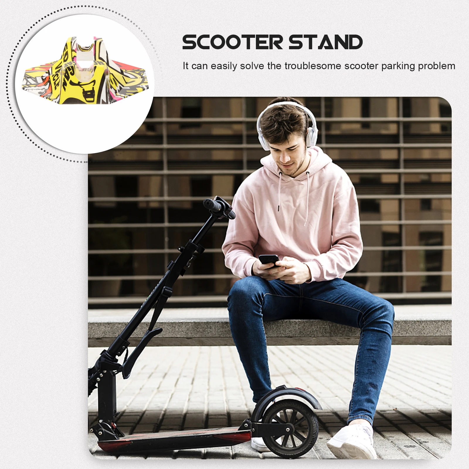 

1Set Scooter Stand Plastic PP Durable Scooter Parking Holder Portable Balanced Support for Electric Scooters Parking Stopper