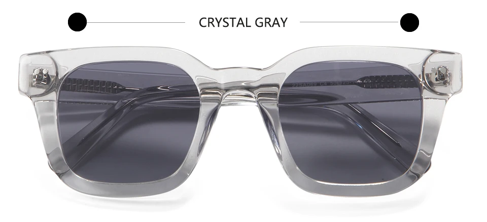 Chim 004 Designer-Sonnenbrille aus schwarzem Acetat, große polarisierte quadratische Fassung für Damen und Herren, flache UV400-Schutzgläser – Detail 22