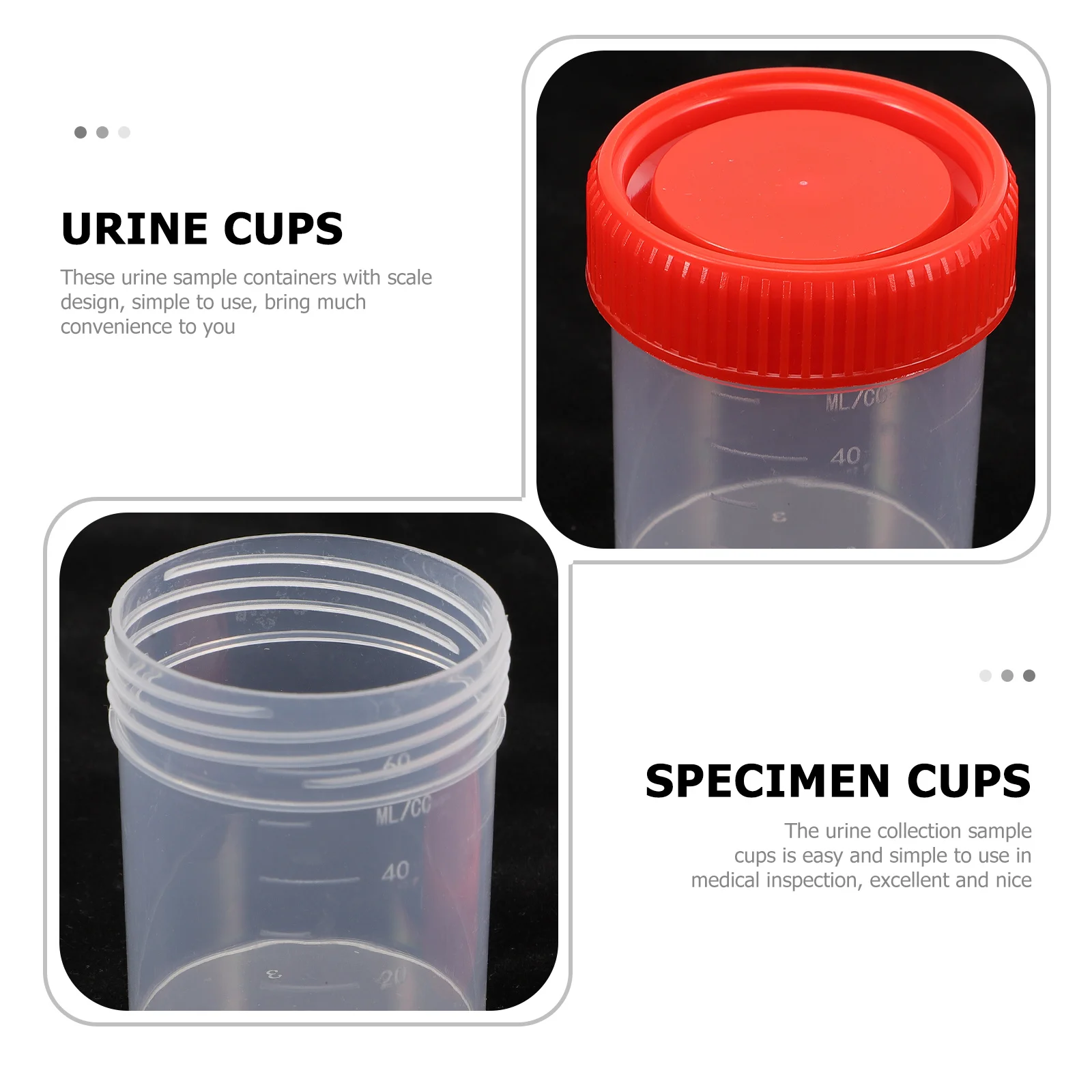 

10pcs Plastic Cup Lid Urine Specimen Containers Leak-Proof Screw Cap For Medical Testing Sample Collection Small Size