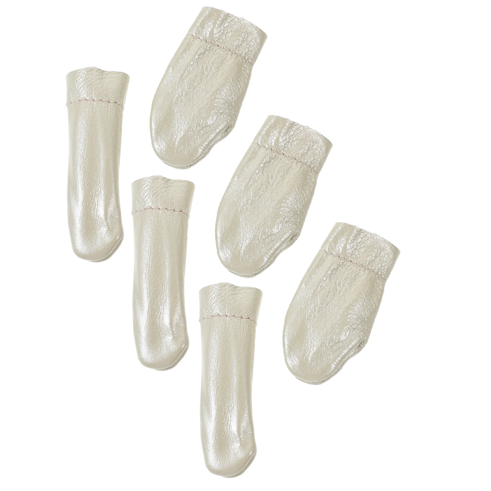 

6Pcs Cowhide Finger Protector Needle Felting Thumb Index Finger Cots Covers Sewing Craft Tool Knitting Embroidery