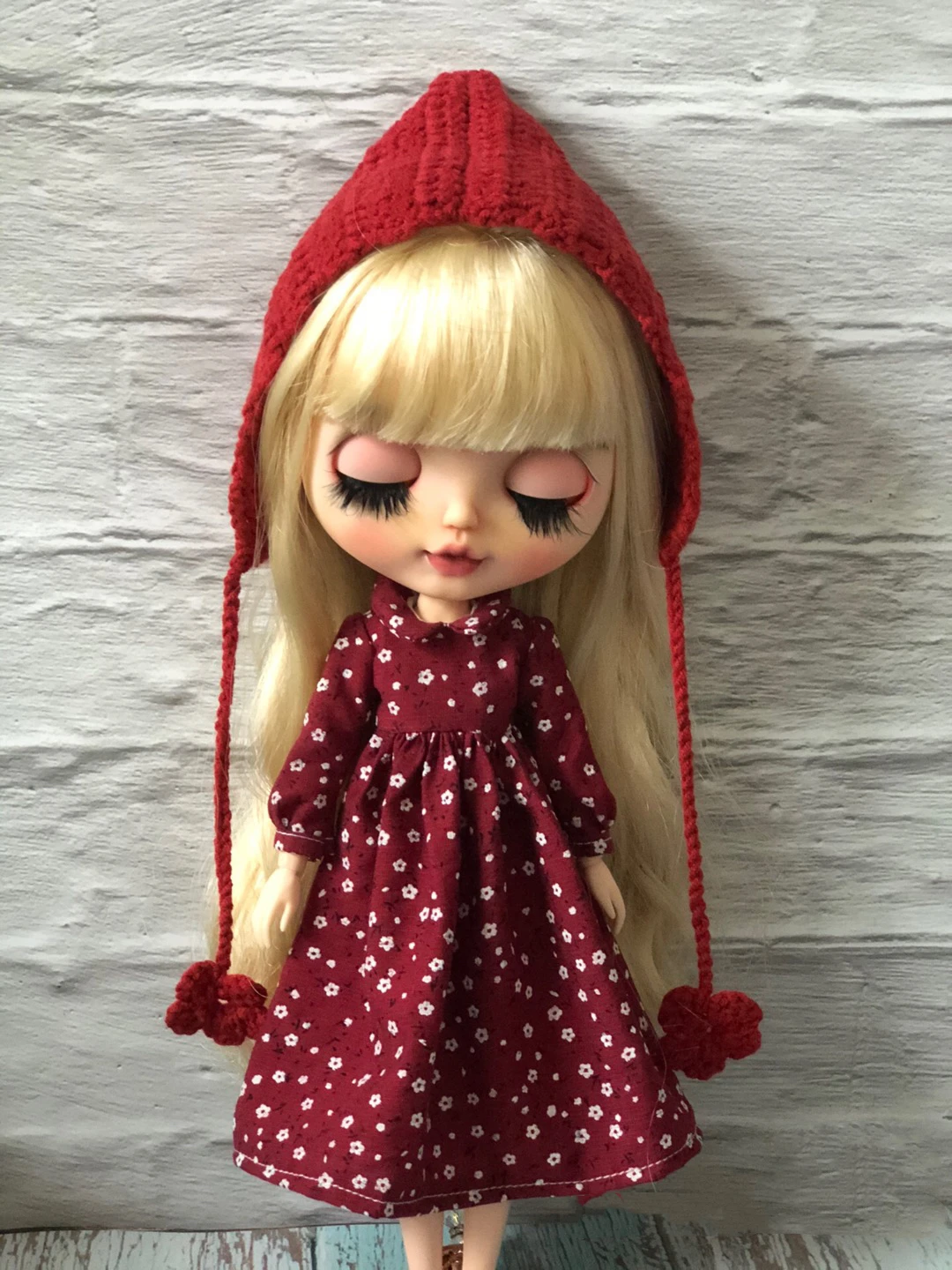 BJD Blythe Clothes Little Red Riding Hood falda traje vestido 1/6 30cm muñecas (apto para Pullip,Ob24, Licca)